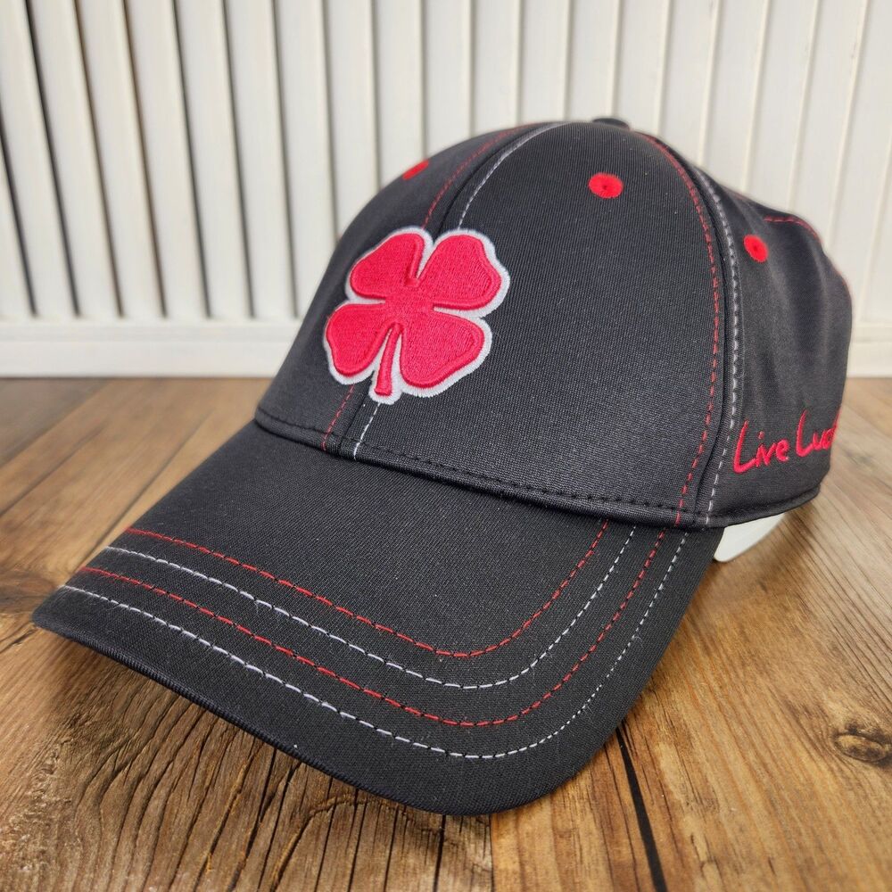 Black Clover Live Lucky Baseball Cap Black Red Premium Fitted Sz L/XL Golf Sport
